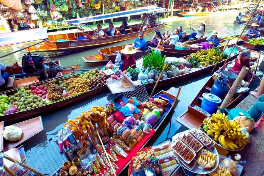  Colorful floating market in Bangkok with fruits and local products – Auasia Travel